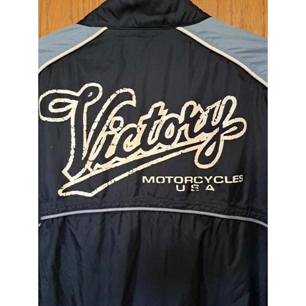 Vintage Victory Motorcycles Polaris Weather Foldable Rain Men's Jacket Zip XXL